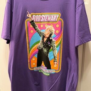 Purple Rod Stewart Las Vegas Residency Graphic T-Shirt Sz XL